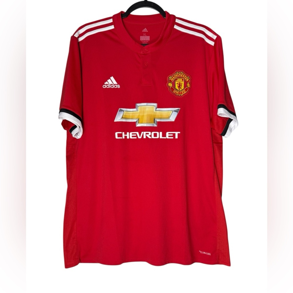 Adidas Manchester United Soccer Jersey Men’s XL Red Home 2016 2017 Chevy Logo